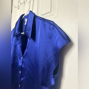 Rachel Zoe Royal Blue Satin Sleeveless Blouse